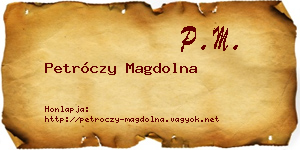 Petróczy Magdolna névjegykártya