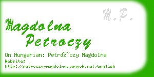 magdolna petroczy business card